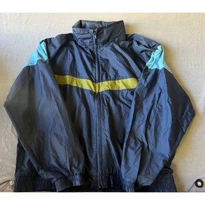 Wilson‎ Jacket Mens Medium Blue Full Zip Long Sleeve Hooded Track Windbreaker.